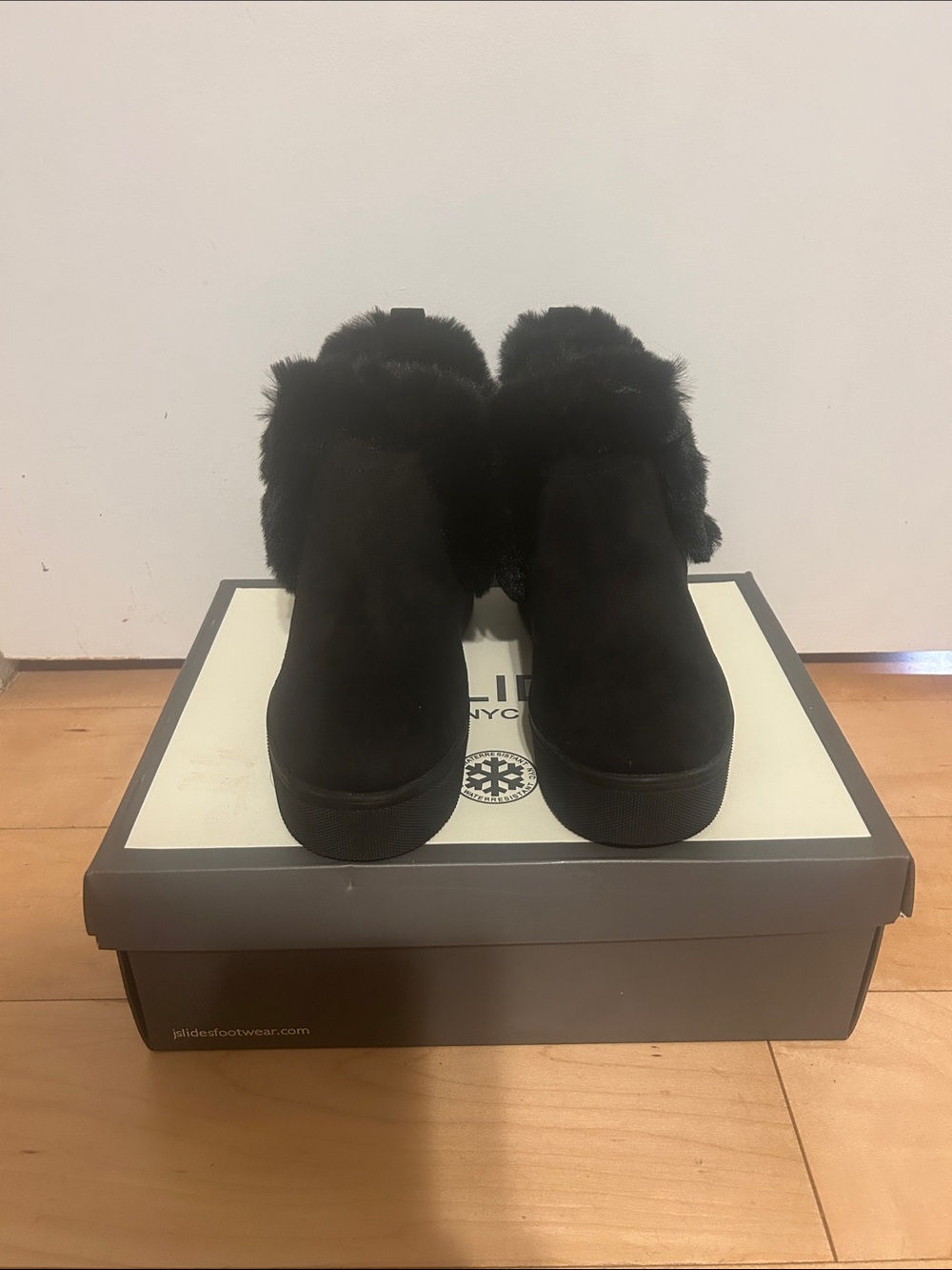 Women’s Black Faux Fur Suede Ankle Booties